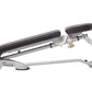 Hoist 7-Position Folding Fid Bench with gray metal frame, black padded seat and back, adjustable backrest, and rubber foot pa