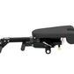 Black Hoist Ab/Back Hyper Bench with padded backrest, adjustable leg extension, and wheeled base on white background