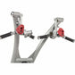 Hoist Lat Pulldown machine with dual silver metal frames, red handle blocks, and black grips on white background
