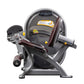 Hoist Club Line leg extension machine with gray frame, black padded seat and backrest, burgundy handles, and yellow safety in