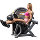 Hoist Club Line leg curl machine with gray and black frame, model CL-3402, demonstrated by woman in pink sports bra and short