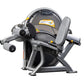 Hoist Club Line Leg Curl machine with gray cushioned seat, silver metal frame, and dual rotating leg attachment pads on white
