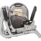 Hoist Leg Press CL-3403 with silver frame, black padded seat, and adjustable armrests on white background