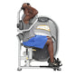 Hoist Club Line gray abdominal exercise machine with man in gray shirt and blue shorts demonstrating seated ab workout positi