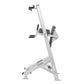 Hoist Fitness Tree leg press and sled machine with silver frame, gray seat, and black foot pedals on white background