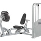 Hoist Freestanding Ride Leg Press with silver frame, black seat and leg pad, on white background
