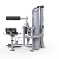 Hoist Ab Crunch/Low Back exercise machine with gray and black frame, seated position, on white background