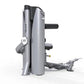 Hoist Ab Crunch/Low Back exercise machine with silver and black frame on white background