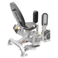 Hoist Inner/Outer Thigh leg exercise machine with gray steel frame, black padded seat and backrest, dual black leg pads, and 