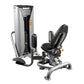 Hoist Inner/Outer Thigh HD-3800 machine with silver and black frame, black padded seat, and leg press attachment on white bac