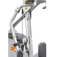 Silver and black Hoist Pec Fly/Rear Delt exercise machine with adjustable arms and padded handles on white background