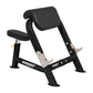 Hoist Preacher Curl weight bench with black padded seat and back support on white background