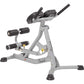 Hoist AB/Back Roman Hyper Bench with gray metal frame, black padded seat and backrest, dual black handles, and black foot pad