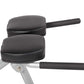Hoist AB/Back Roman Hyper Bench with black padded cushions and gray metal frame on white background