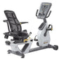 Hoist Lemond Series RC recumbent exercise bike with black mesh backrest, white and black frame, digital console, and foot ped