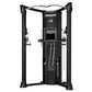 Hoist Mi6 functional trainer with black frame, dual cable towers, silver curved top bar, and yellow accents on white backgrou