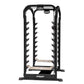 Black Hoist Dual Action Smith Machine with metal frame, dual handles, and weight plate storage pegs on white background
