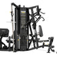 Hoist H4400 black 4-stack multi-gym machine with multiple exercise stations on white background