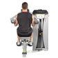 Male user performing lateral raise exercise on silver and black Hoist ROC-IT machine with weight stack, viewed from behind