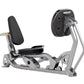 Hoist ROC-IT leg press machine with silver frame, black padded seat and backrest, on white background