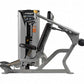 Hoist ROC-IT shoulder press machine with gray frame, black seat and handles, and orange accent label on white background