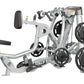 Hoist ROC-IT Seated Mid Row machine with silver frame, black padded seat and footrest, black weight plates, and adjustment ha
