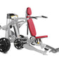 Hoist ROC-IT Decline Chest Press Machine with red padded seat and backrest, silver steel frame, black foot pedals, and digita