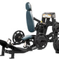 Hoist ROC-IT Hack Squat machine with teal padded backrest and seat, black frame, and weight plate holders on white background