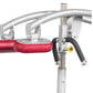 Hoist ROC-IT Standing Calf Raise machine with red padded shoulder supports, silver curved bar, black grip handles, and yellow