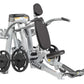 Hoist ROC-IT Shoulder Press Machine with silver frame, black padded seat and backrest, weight plates, and digital display on 