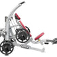 Hoist ROC-IT Shoulder Press Machine with silver frame, burgundy padded handles, and black weight plates on white background