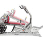 Hoist Abdominals Machine with gray steel frame, pink padded seat and back, black weight plate, and dual handles on white back
