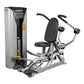 Hoist ROC-IT Triceps Extension Machine with silver frame, black padded seat and backrest, dual handles, and black foot platfo