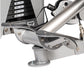 Hoist ROC-IT Biceps Curl Machine with gray steel frame, black handles, and weight stack labeled 195-255 lbs, close-up detail 
