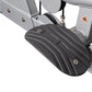 Hoist ROC-IT Lat Pulldown Machine with black ribbed footplate and gray frame on white background