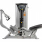 Hoist ROC-IT seated mid row machine with gray frame, black seat, and silver control tower on white background