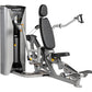 Hoist ROC-IT Pec Fly machine with silver metal frame, black padded seat back and armrests, dual handles, and footplate on whi