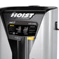 Hoist ROC-IT leg curl machine with black and silver frame, instruction panel, and yellow weight pin on white background