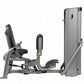 Hoist ROC-IT outer thigh machine with gray metal frame, black seat and footrest, and vertical weight stack on white backgroun
