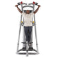 Man using gray Hoist ROC-IT Chin/Dip Assist Machine with red handles and yellow knobs on white background