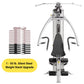 Hoist V1-Elite home gym with silver frame, black seat and handles, shown with 1-50 lb silent steel weight stack upgrade chart