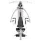 Hoist V1-Elite home gym with silver metal frame, black padded seat and handles, dual weight stack arms, viewed from front on 