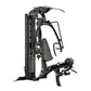 Hoist V4-Elite black home gym machine with leg press, chest press, and pull-down stations on white background