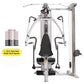 Hoist V4-Elite home gym with silver frame, black seat and handles, dual cable stations, and weight stack upgrade displayed on