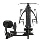 Black Hoist V4-Elite home gym with dual exercise stations, featuring leg press on left and chest press on right, against whit