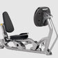 Hoist Freestanding Leg Press Kit with silver frame, black padded seat and backrest, on white background