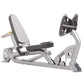 Hoist Freestanding Leg Press Kit with gray frame, black padded seat and backrest, silver handles on white background