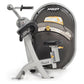 Hoist Triceps Extension machine with gray frame, dark gray padded seat, and adjustable arm lever, on white background