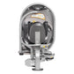 Hoist Club Line Inner/Outer Thigh machine with gray shell, black padded seat, and metal base shown from front view