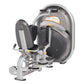 Hoist Club Line gray and black inner and outer thigh exercise machine with padded seat and leg press attachment on white back